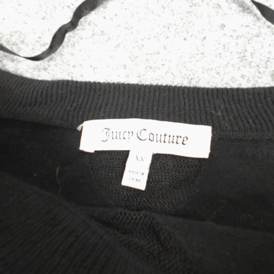 Jersey Juicy Couture para mujer XSMALL negro tejido lana manga larga suéter talla XS Foto 2 de 4