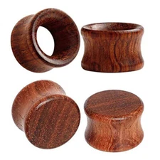 2pcs Wood Ear Tunnels Vintage Wooden Ear Gauges Ear Expander Plugs Stretcher USA