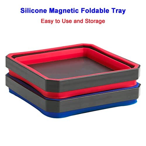 Lot De 4 Bols Magnétiques Rétractables Pour Pièces - Résistants à L'Huile - Couleurs Vives (AB Tools)