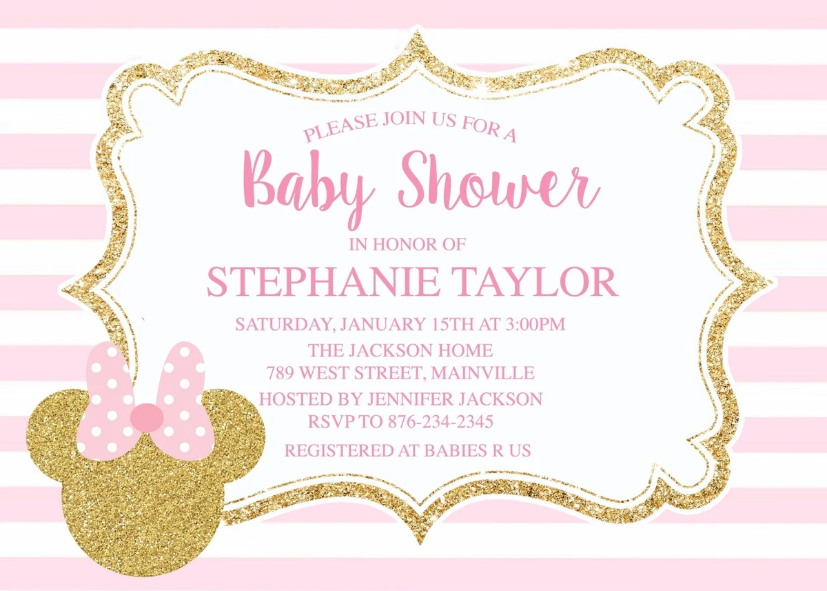 Minnie Mouse Baby Shower Invitations Template