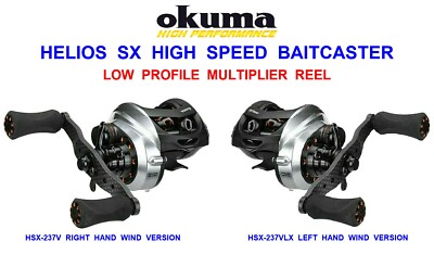 11bb OKUMA HELIOS HSX HIGH SPEED BAITCASTERROLLE LOW PROFILE MULTIPLIKATORROLLE