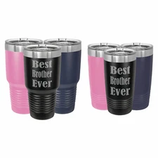 Best Brother Ever Tumbler, Engraved Stainless Steel Travel Mug with Lid
