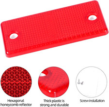 🚦2 Red Rectangular Reflectors Screw Fit Vans Trailers Caravans Recovery Trucks