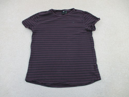 G Star Shirt Adult Large Purple Black Stripes Cotton * eBay
