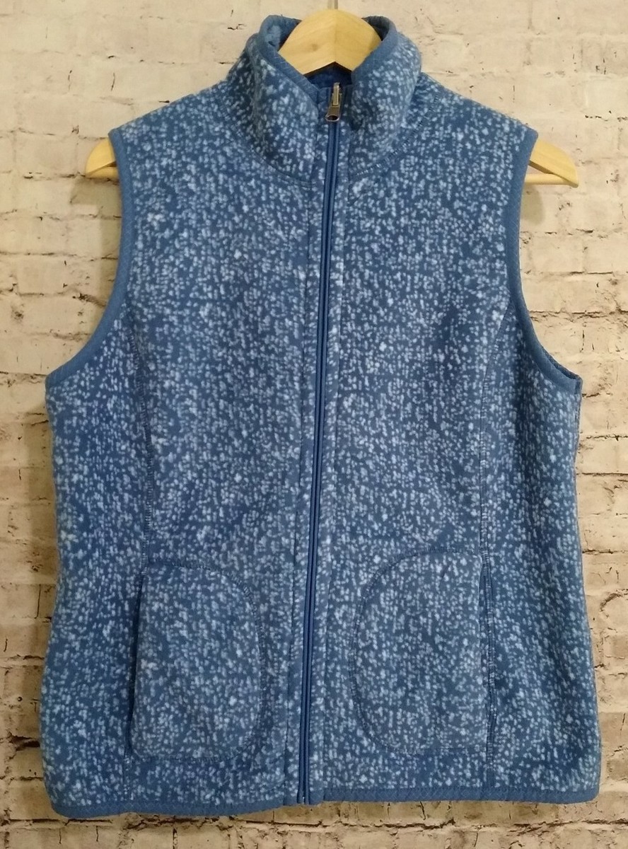 Laura Scott Blue Reversible Fleece Vest Medium