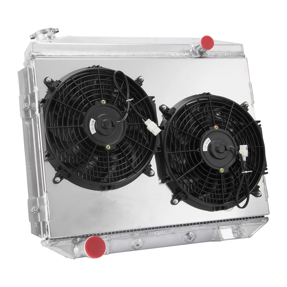 3-Row Radiator+Fan Shroud  Fit 1957-1959 Ford Fairlane Ranchero Skyliner Mercury Foto 3 de 4