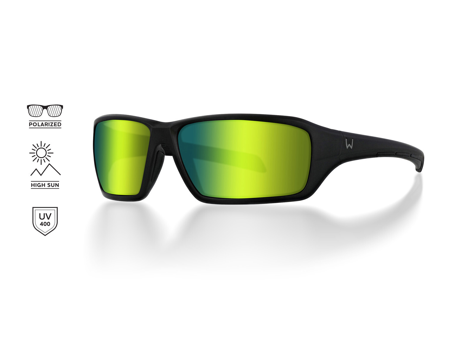 Westin W6 Sport 15 Brille schwarz / Gläser - зеленый и поляризация зеленого цвета Brille