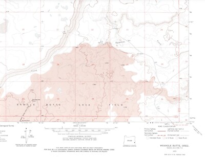 Wrangle Butte Quadrangle Oregon 1972 USGS Topo Map 7.5 Minute Topographic
