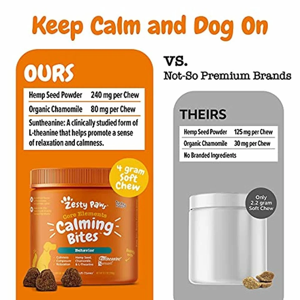 Zesty Paws Dog Calming Bites - Stress Relief Support Supplement Helps to Calm An - Image 4 of 4