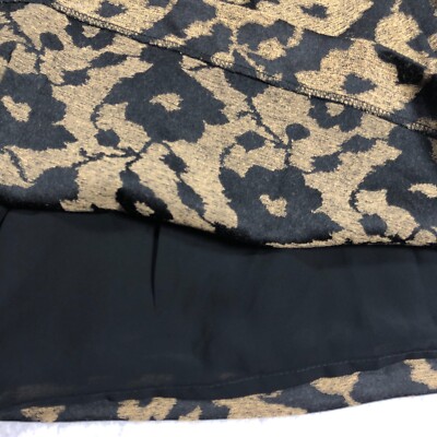 Ann Taylor LOFT Womens Skirt Sz OP Black Floral Pleated Back Zip