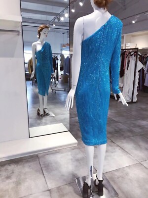 lavish alice blue sequin dress Lavish Alice sequin eyelet a-line midi dress in blue porcelain print