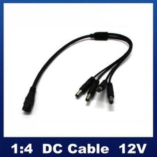 1 Female To 4 Male DC Power Splitter Adapter Connector 5.5 2.1mm For CCTV Camera