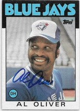 AL OLIVER Autographed Signed 1986 Topps Baseball card #775 Toronto Blue Jays COA