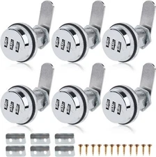 RealPlus 6pcs Combination Cam Lock, Combination Cabinet Lock Password 3/4"