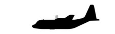 4" us military aircraft silhouette c-130 lockheed hercules side decal usa made
