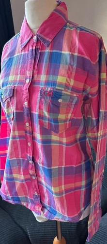 Ladies Size M Pink Check Shirt Gilly Hicks Sydney VGC 34-36 Chest - Picture 5 of 7