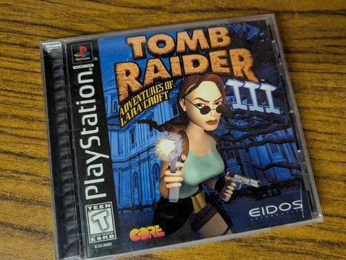 Tomb Raider III 3 Sony PlayStation 1 PS1 Black Label CIB w Manual & DEMO DISC!
