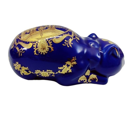 Limoges Castel France Cobalt Blue Porcelain Sleeping Cat Kitten Figurine - Picture 4 of 12