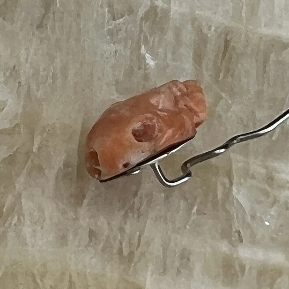 Новый ручной работы резной 3D череп коралл драгоценный камень серебро 925 лацкан шляпа заколка - Изображение 4 из 4