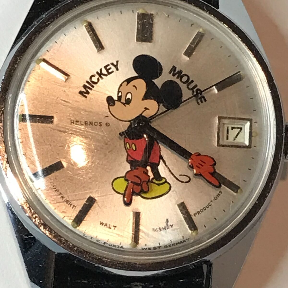 Vintage Helbros Mickey Watch Electronic - Works Read Vintage Helbros Mickey Watch Electronic - Works Read