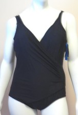 Jantzen Classics Vintage Swimsuit One Piece Black Size 22 New With Tags