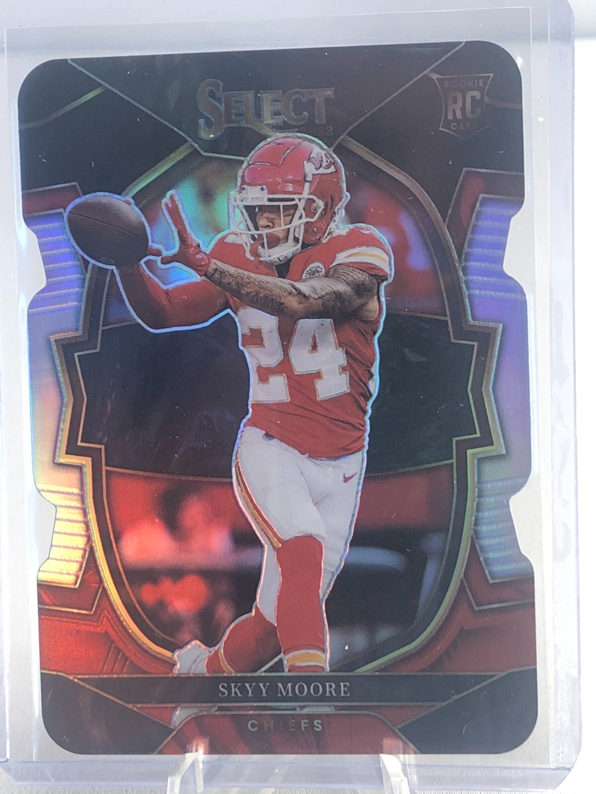 2022 Panini Select Skyy Moore Rookie Concourse Black and Red Prizm Die-Cut