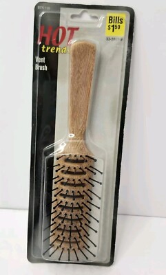 VINTAGE VENTED HOT TRENDS BLOW STYLE BRUSH BROWN FAUX WOOD  HAIR BRUSH New