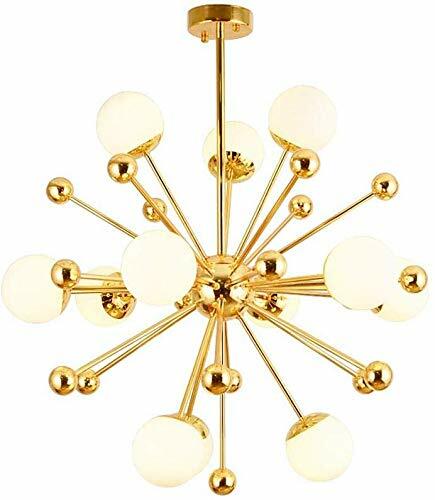 Modern Sputnik Fixture Gold Glass Globe Chandelier light ...