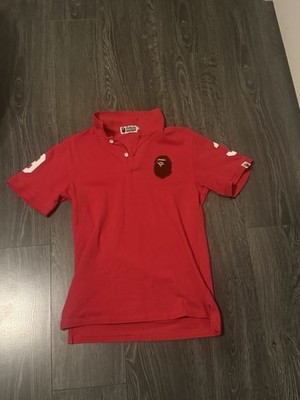 A BATHING APE BAPE スター ポロシャツ XL 赤 Red Bape Polo Shirt Men's | eBay