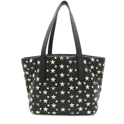 Jimmy Choo Sofia S Studded Leather Black Tote Shoulder Bag Authentic