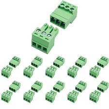 10 Set 3 Pin 3.81mm Pitch Screw Terminal Block Connector for 28-16AWG, Pluggable