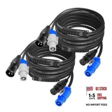 3 Pin DMX Power Control Combo Link Cables 3 ft 2-Pack 3 feet -2 Packs