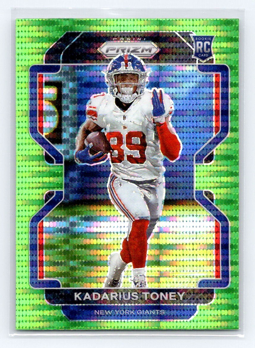 2021 Panini Prizm #342 Kadarius Toney Neon Green Pulsar Rookie New York Giants