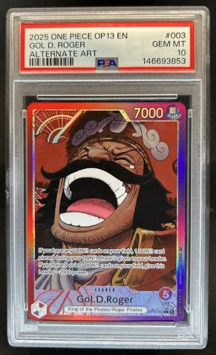 2025 One Piece OP13 EN Gol D. Roger Alternate Art #OP13-003 PSA 10 GEM MINT