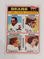1981 Topps #264 Chicago Bears Team Leaders HOF Walter Payton  Checklist -Marked