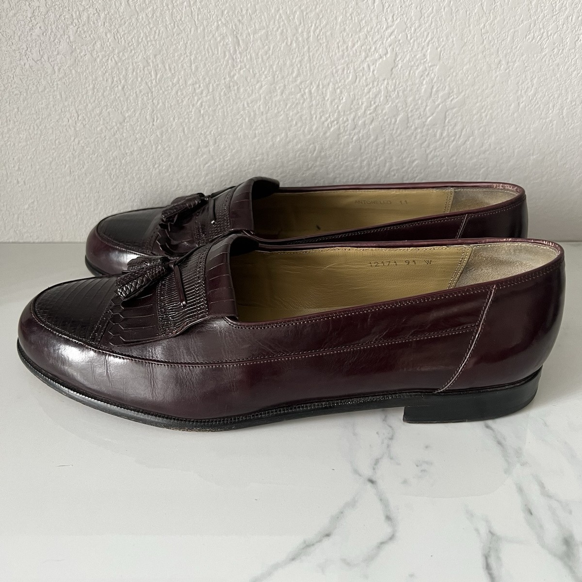 Mezlan Antonello Burgundy Lizard Leather Loafer Size 11 Mezlan Antonello Burgundy Lizard Leather Loafer Size 11 | eBay main image 3