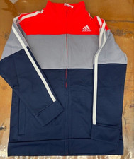 Adidas Kids Tracksuit Stripe JACKET BLACK/WHITE/ORANGE 6 NWOT
