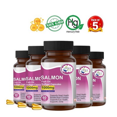 Sal.mon Omega 3 Fish Oil 60 Softgels Pack of 5