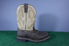 JUSTIN Men  s Work Boots SUPERINTENDENT SE4660 Round Toe Brown Leather 11 D