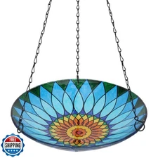 MUMTOP Hanging Bird Bath - Bird Baths for Outdoors, 12 Inch Glass