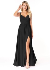 Azazie Chanel Black Chiffon Bridesmaid Dress