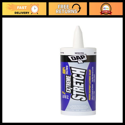 2 Pack 10.1 oz Extreme Stretch Crackproof Elastomeric Sealant - White, Flexible