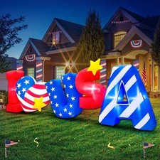4th of July Inflatable - 8FT Large I Love USA LED Patriotic Yard Lawn Decor