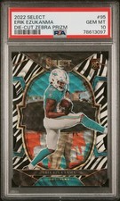 Erik Ezukanma 2022 Panini Select Zebra Rookie #95 PSA 10 Case Hit - Dolphins