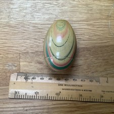 Antique German Egg Shaped Needle Case “Weber Ei” c.1900–1920 – Painted Wood