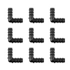 9pcs 1/2 Inch L Hose Connectors 90 Degree Elbow Black Pipe Fittings Irrigation