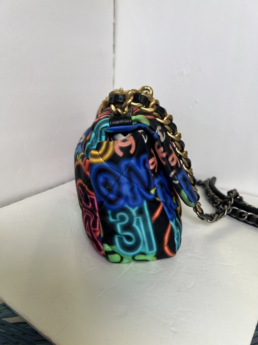 Chanel Medium Multicolor Neon Graffiti 19 Bag | eBay