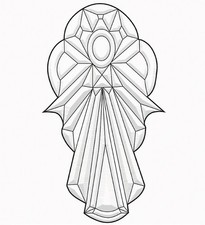 5"x9-1/4" Exquisite Clear Glass Angel Bevel Cluster EC207