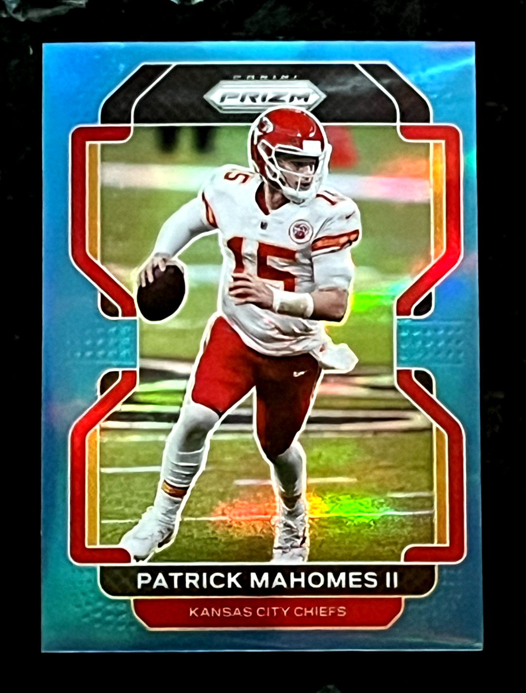Patrick Mahomes II 2021 Panini Prizm Light Blue Parallel Kansas City Chiefs #190