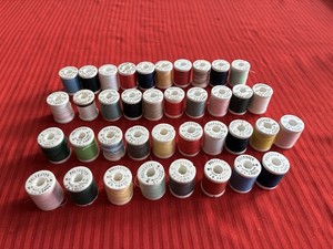 Mixed lot of 38 vtg sewing thread spools Made in USA Polyester